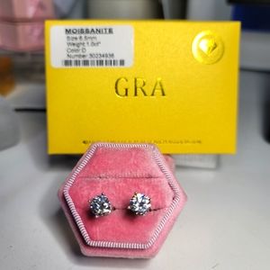 GORGEOUS 💎 2 Carat TCW Certified Moissanite Solitaire Earrings w/Paperwork